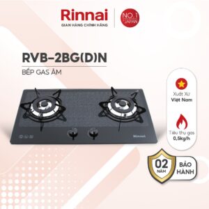 Bếp Gas Âm Rinnai RVB-2BG(D)N Mặt Kiếng Chính Hãng