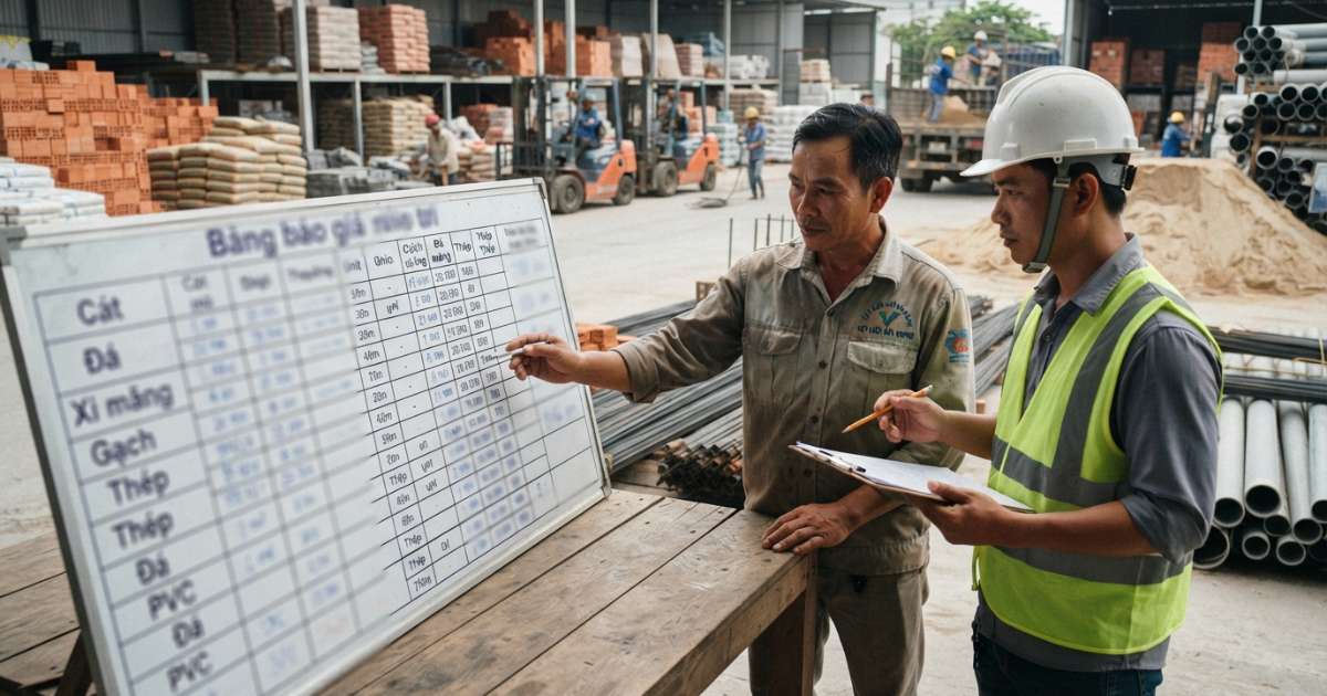 mẫu bảng báo giá vật liệu xây dựng