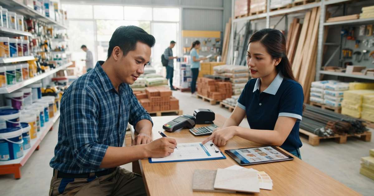 mua vật liệu xây dựng trả góp