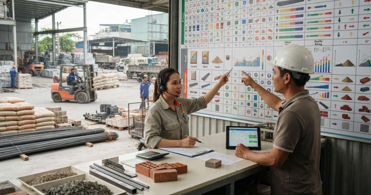 thông báo giá vật liệu xây dựng
