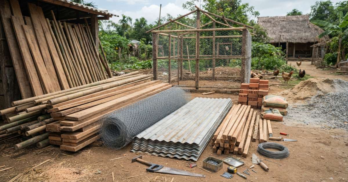 vật liệu xây dựng chuồng gà